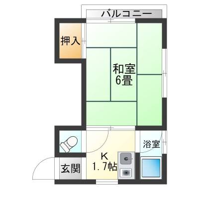 あをぞら荘5号室（京都府京都市山科区）の間取り図
