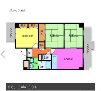 グローバル利倉２０１号室（大阪府豊中市）の間取り図