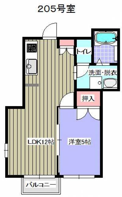 悠遊館205（兵庫県神戸市北区）の間取り図