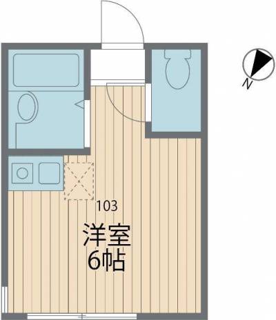 ユナイト井土ヶ谷サンディエゴの杜103号室（神奈川県横浜市南区）の間取り図