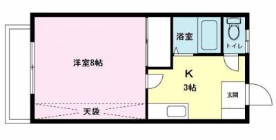 K1マンション103号室（広島県東広島市）の間取り図