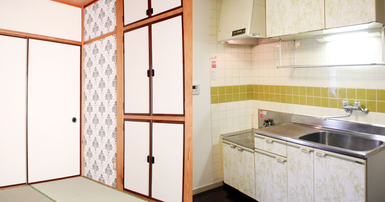 左：AFTER和室　右：AFTERキッチン