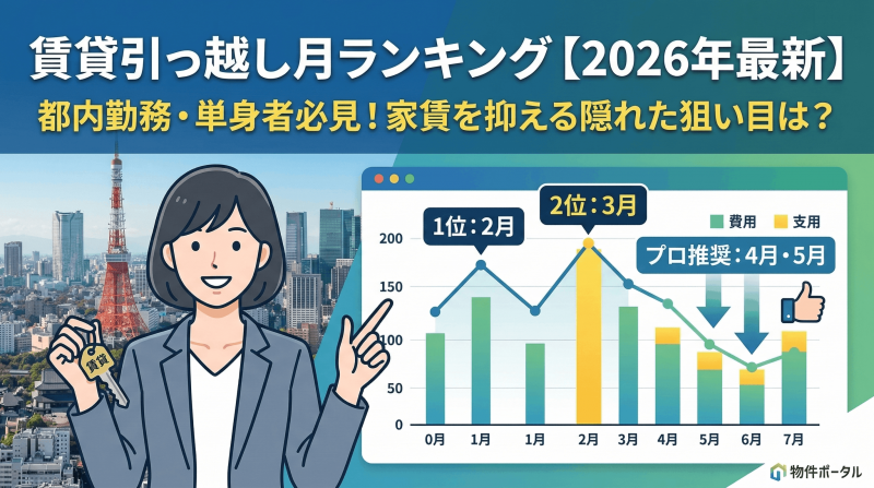 【2026年最新】賃貸物件引っ越し月ランキング！独自データで判明した家賃を抑える「狙い目」の月とは？