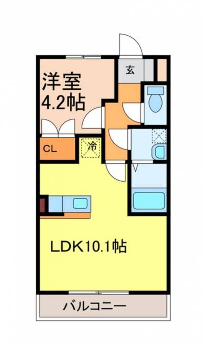 栃木県小山市 モンブランコート102の間取り図