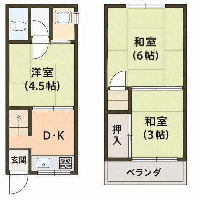 大阪府大東市 南津の辺DIY歓迎テラス戸建の間取り図