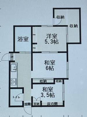 3kですが、倉庫もあり片付ければ広々と使えます