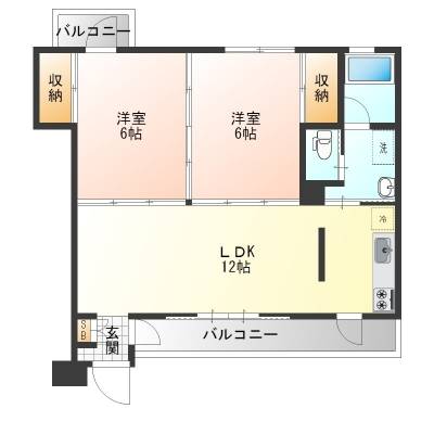 角部屋〜南向き＆間取り変更自由自在な２LDK（眺望良好☆彡）