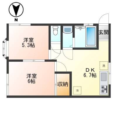 栃木県鹿沼市 ルナコートⅠ203号室の間取り図