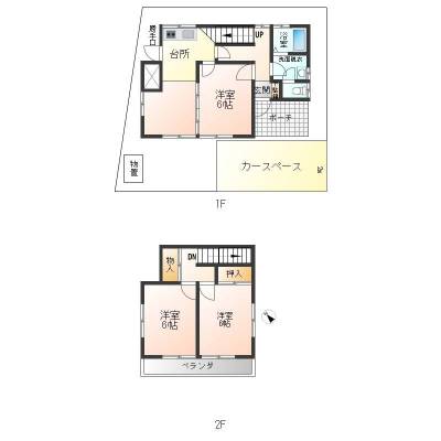 和室&rarr;洋室に変更済み
＊クッションフロア