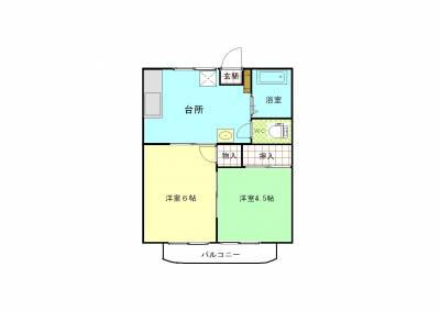 2階角部屋！フローリングに改修！使いやすい間取り！