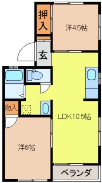 埼玉県本庄市 スティング　C棟102の間取り図