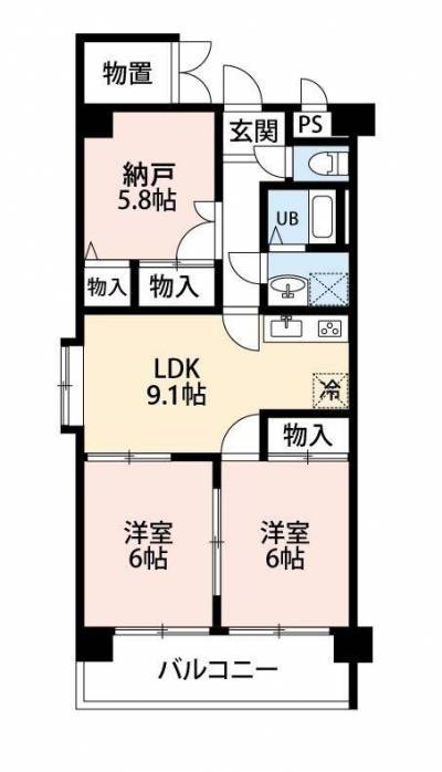 三重県四日市市 シャローム・ビオンR405の間取り図