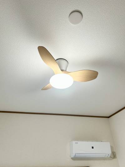 居室天井にはおしゃれなシーリングファンライト付♪