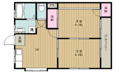 使い勝手の良い２DK♪　空間を広々と使えます！