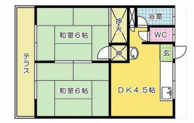 福岡県北九州市小倉北区 コーポラリグラス103の間取り図