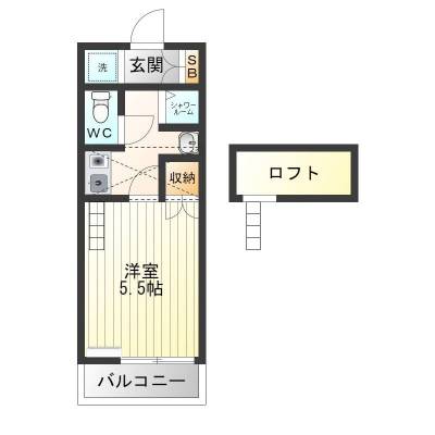 石川県金沢市 アップルハウス額新保I204号室の間取り図
