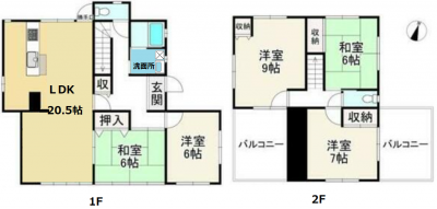 118㎡の広々5LDK! バルコニー2カ所!