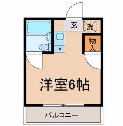 角部屋です。右側の壁には四角い採光用の小さな窓があります。