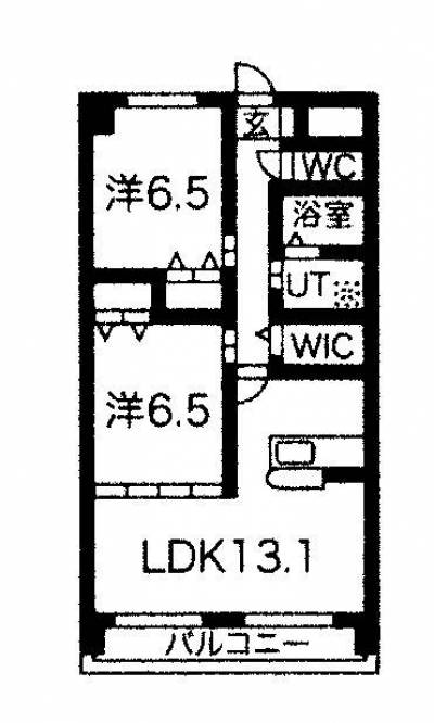 愛知県北名古屋市 リブェール１０２の間取り図