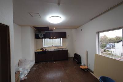 キッチンと直結のリビングダイニングです