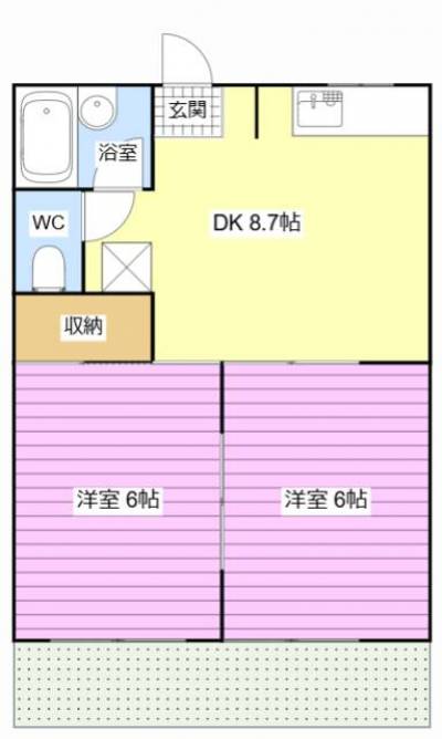 42㎡ゆとりの2DK