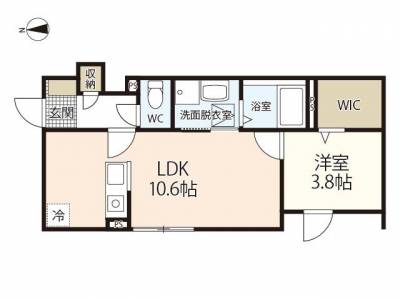 岡山県岡山市北区 空とひだまりのラ・ルフレ102の間取り図
