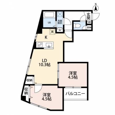 2LDK♪南向き♪2面採光窓4つ♪追焚機能♪