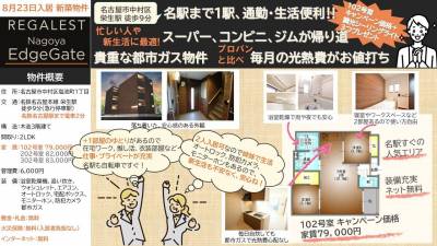 愛知県名古屋市中村区 REGALEST NagoyaEdgeGate102の間取り図