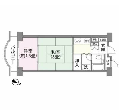 南房総プリンセスシーハイツ1104号室（千葉県南房総市）の間取り図