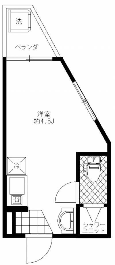 東京都新宿区 東宏ハイム西新宿１０１の間取り図