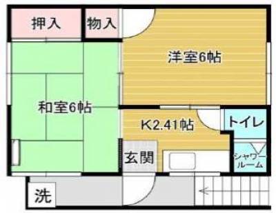 和室＋洋室の２Kの間取りです！