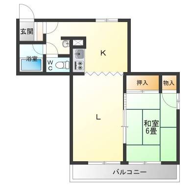 北海道札幌市白石区 シャトー51101号室の間取り図