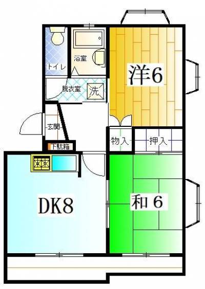 二部屋南向きです。
