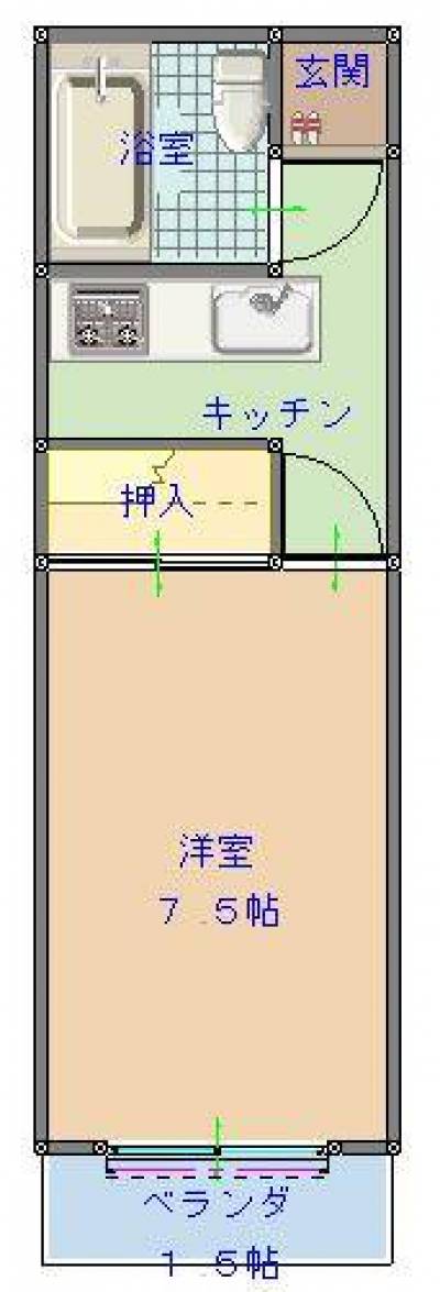 間取りは左右対称となります。