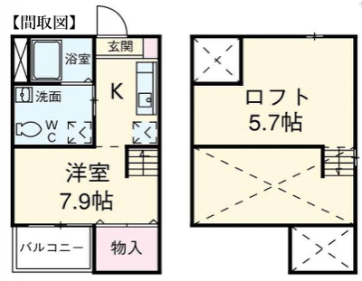 広く明るいロフトや大型収納もあり便利で暮らし易い間取です。