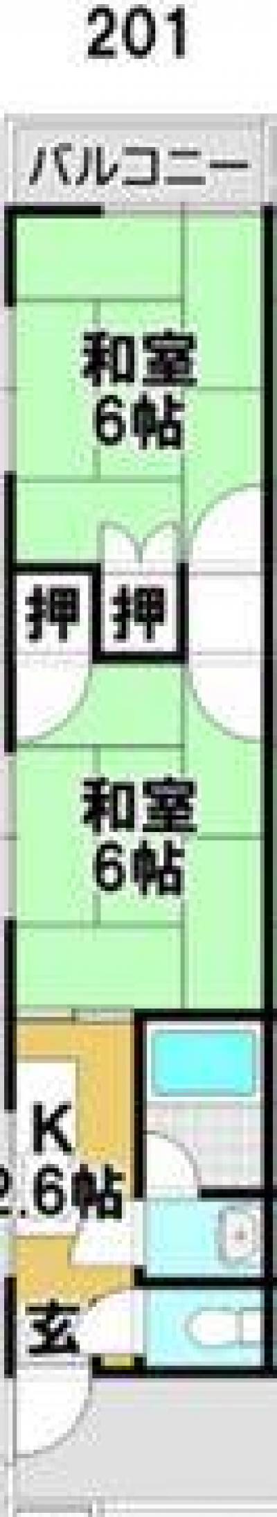 2室は落ち着きのある和室です。トイレ・バス別。