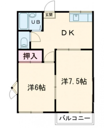 茨城県ひたちなか市 ファミール弥生202の間取り図