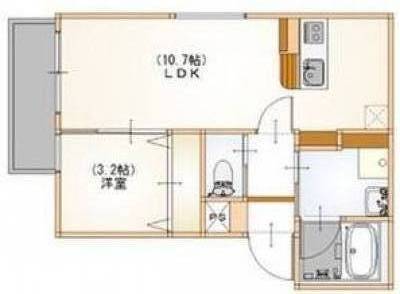 福岡県福岡市博多区 アルバーノ吉塚３０１号の間取り図