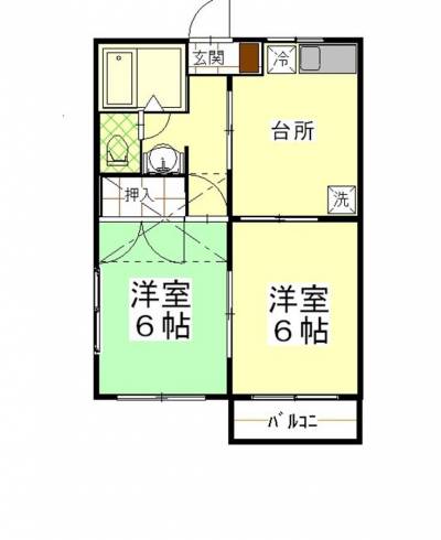 宮城県柴田郡大河原町 アメニティ錦２０３の間取り図