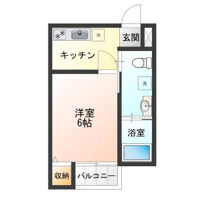 間取り図
玄関から直接お部屋の中が見えず安心です。