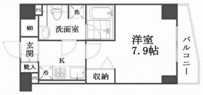 東京都台東区 クレアシオン浅草Ⅱ403の間取り図