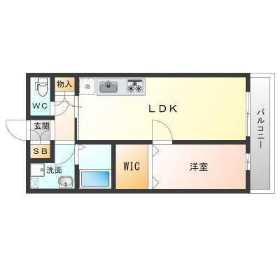LDK9.4帖、洋室3.7帖、WIC2帖弱、収納率10%弱