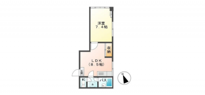 学生さんに人気の１LDKの間取りのお部屋です。