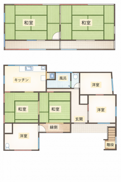 広々7DK.水栓トイレ2つ