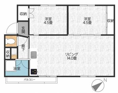 北海道札幌市西区 西野団地A棟305の間取り図