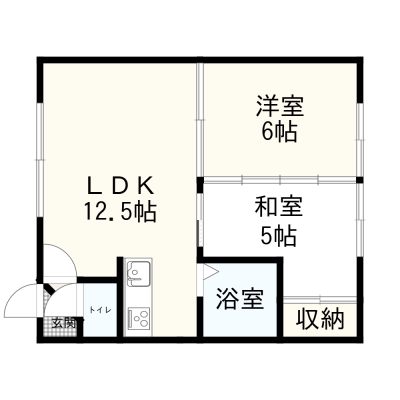 北海道札幌市白石区 セイコーマートが隣にある大西コーポ203号室の間取り図