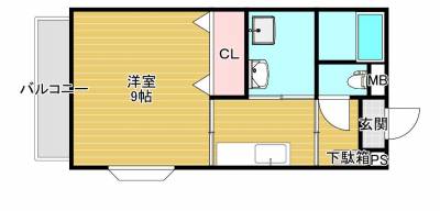 広めの1Kのお部屋です