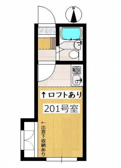神奈川県川崎市多摩区 レオパレス南生田201の間取り図