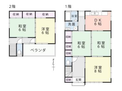 群馬県伊勢崎市 大手町戸建の間取り図