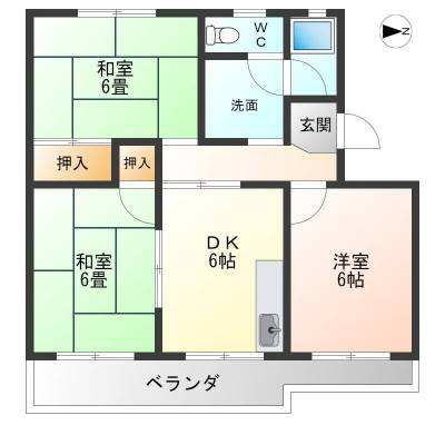 滋賀県大津市 コンステラ・ベガ若葉台D-2の間取り図